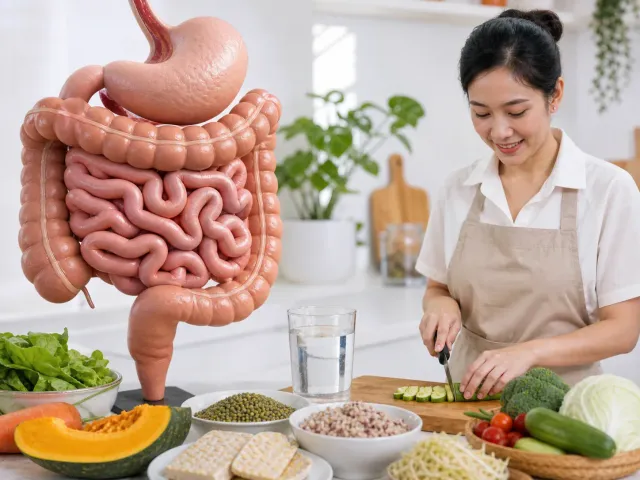 Building healthy habits for your digestive system illustration