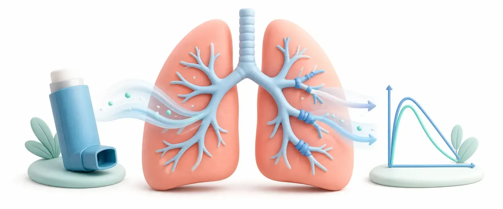 Asthma and COPD medical illustration
